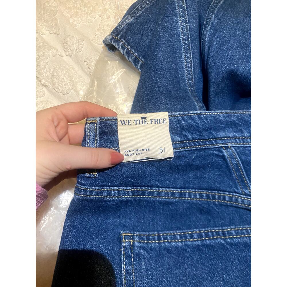 Free People Ava High Rise Boot Cut Jeans in Timeless Blue size 31 - Picture 7 of 7
